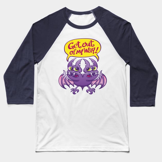 Two heads of a bat monster asking each other to get out of the way Baseball T-Shirt by zooco